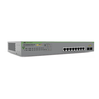 Switch PoE+ Gigabit WebSmart / 10 Puertos 10/100/1000 Mbps / 2 SFP Combo / 75 W / 20 Gbps / 14.88 Mpps