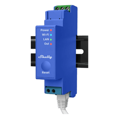 Relevador Inteligente / 1 Canal / Contacto Seco / Wi-Fi, Bluetooth y Ethernet / 16 A / Riel DIN / -20°C a +40°C
