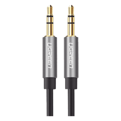 Cable Auxiliar 5 Metros / Conector 3.5mm a 3.5mm / Macho a Macho / Cubierta de TPE / Carcasa de Aluminio / Color Negro