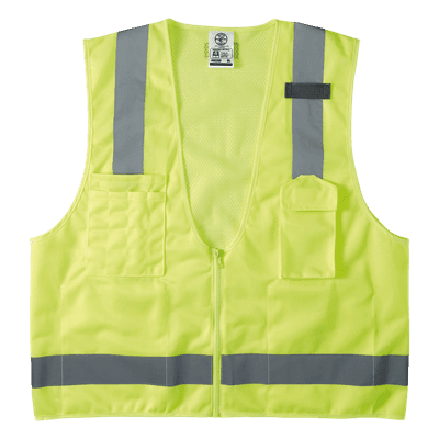 Chaleco de seguridad reflectante / Talla XL / ANSI/ISEA 107-2015 Tipo R Clase 2 / Pecho 44''-50'' (111,8-127 cm) / Amarillo alta visibilidad