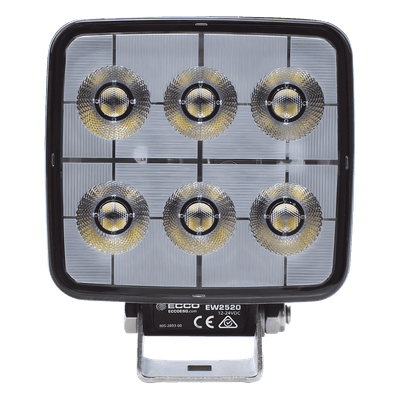 Luz de Trabajo LED / 2800 Lúmenes / 12-24 VCD / IP67 e IP69K / 6 LED 24x1W / Compacta 5.1" x 4.2" x 1.9"