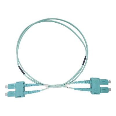Jumper de Fibra Óptica / OM3 50/125 / SC-SC Dúplex / OFNR Riser / 2.0 mm / 3 m (9.84 ft) / Aqua