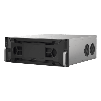 NVR 12 Megapixel (4K) / 128 Canales IP / 24 Bahías de Disco Duro / 4 Tarjetas de Red / Soporta RAID / Reconocimiento Facial / Bases de Datos / Filtro de Falsas Alarmas / Detección de Cuerpo Humano y Vehículos