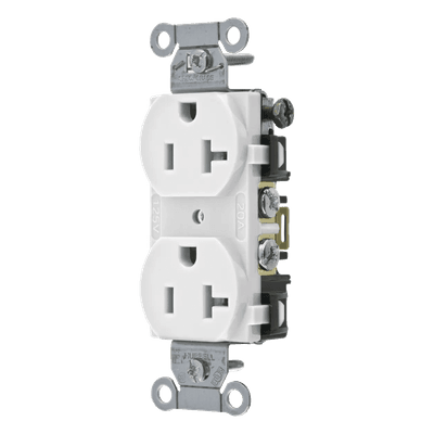Receptáculo Dúplex / 20 A / 125 V / 2 Polos 3 Hilos / Calibre 14-10 AWG / Montaje en Pared