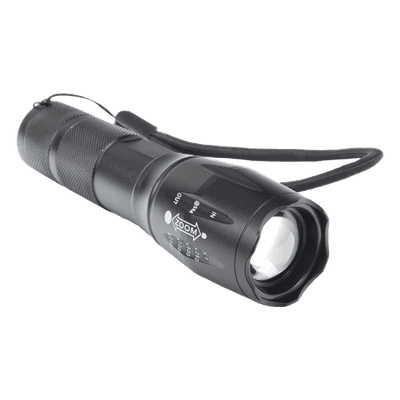 Linterna LED Táctica / 600 Lúmenes / IPX4 / Zoom Ajustable / Funcionamiento Dual 4.5V / 3.7V / Aluminio Ultraligero