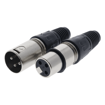 Kit Conector XLR / Macho + Hembra / Cable 3.5-8.0 mm / 16 A por Contacto / Soldadura / -30 °C a +80 °C