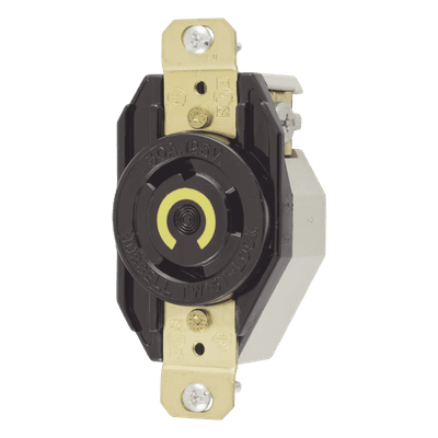 Receptáculo Industrial de Media Vuelta / 30 A / 125 V CA / 2 Polos 3 Hilos / NEMA L5-30R / 3.28 x 1.7 in