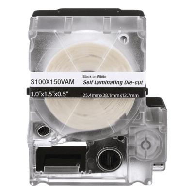 Casete de Etiquetas Autolaminadas / 125 Unidades / 1 x 2.25 Pulgadas (25.4 x 57.2 mm) / Cables 8-4 AWG