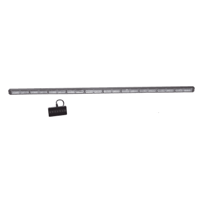 Barra de Luz de Advertencia / 10 Módulos de 6 LED / 49 Pulgadas / Ámbar / 18 Patrones de Destello / 10-30 VCC / 7.2 A / IP Resistente al Agua / Cable 10.5 m (34.4 ft)