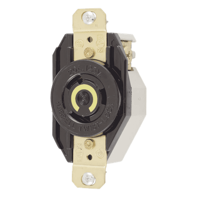 Receptáculo Industrial de Media Vuelta / 20 A / 125 V CA / 2 Polos 3 Hilos / NEMA L5-20R / 3.28" x 1.70" x 1.31" (83.3 x 43.2 x 33.3 mm)