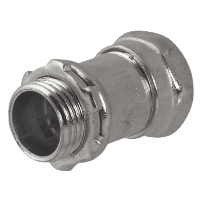 Conector Recto Compresión / Acero Galvanizado / 3/4 in / Pared Delgada 10 mm (0.394 in) / Compacto