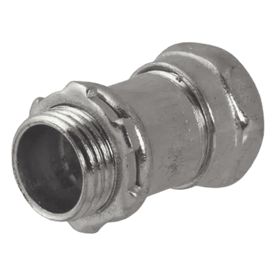 Conector Recto de Compresión / Acero Galvanizado / 1 1/4 in / Pared Delgada / 2.04 x 2.04 x 2.1 in (5.18 x 5.18 x 5.33 cm)