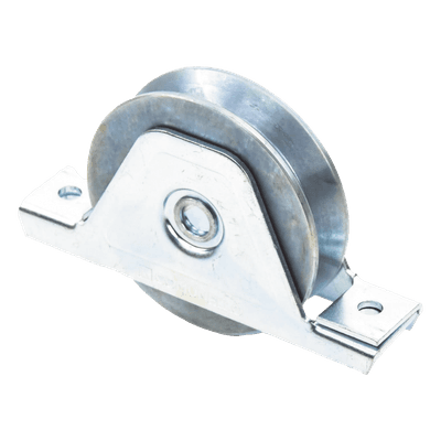 Rueda para Puerta Corrediza / 10 cm / Carga 380 kg / Canal Tipo V / Acero Galvanizado