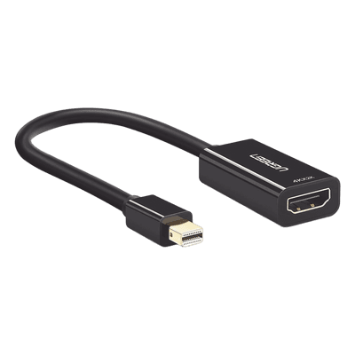 Convertidor Mini Display Port a HDMI / 4K@30Hz / Thunderbolt / Blindaje Interno Múltiple / Carcasa ABS / Longitud de 25 cm (9.84 pulgadas)