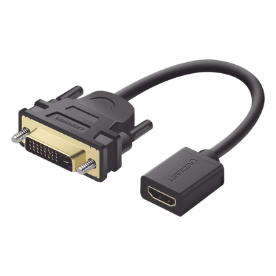 Convertidor DVI Macho a HDMI Hembra | Bidireccional | DVI 24+1 | 1080P@60Hz | Cable de 22 cm (8.66 Pulgadas) | Negro
