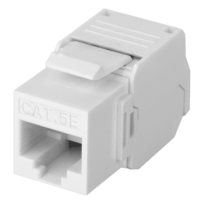 Módulo Jack Keystone / Cat5e / Toolless / Terminación 180° / UTP / 1 Puerto / Blanco