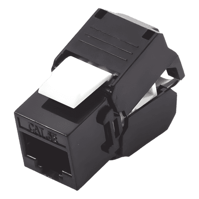 Módulo Jack Keystone / Cat5e / Toolless / Terminación 180° / UTP / 1 Puerto / Color Negro