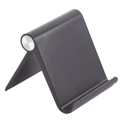 Soporte de Escritorio  para Teléfono Celular / Ajustable de 0° a 100° / Goma Antiarañazos / Antideslizante / Amplia Compatibilidad con dispositivos de 4'' a 7.9'' / Plegable / ABS / Color Negro