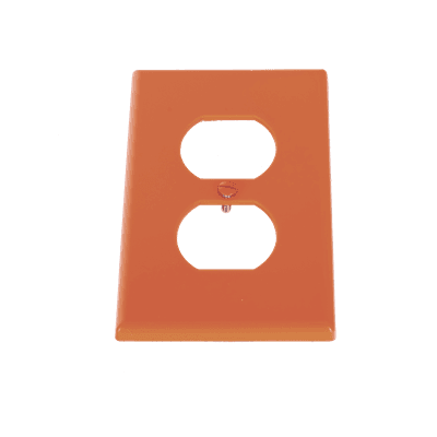 Tapa para Contacto Dúplex / Policarbonato / Naranja / Vertical / 4.63 x 2.88 x 0.25 in