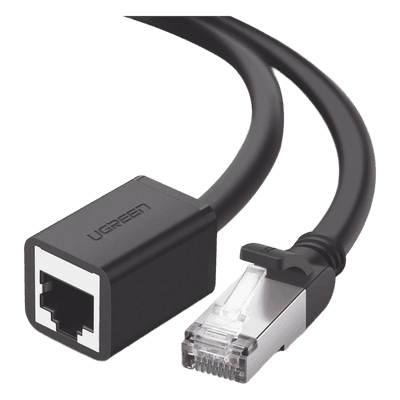 Cable de Extensión Cat6 RJ45 F/UTP / Macho a Hembra / 2 Metros (6.56 Pies) / Método de Conexión 568B / Velocidad de Transmisión 1000Mbps / Ancho de Banda del Canal 250MHz / Caja de Cobre / Negro