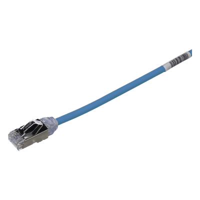 Patch Cord Cat6A / 28 AWG Diámetro Reducido / S/FTP Blindado / CM/LS0H / 0.20 m (0.66 pies) / Azul