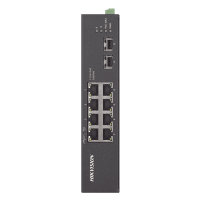 Switch Industrial No Administrable Gigabit / 6 Puertos Gigabit PoE+ (30 W) + 2 Puertos Gigabit PoE++ (60 W) / 2 Puertos SFP / 120 W Total / 48 a 57 VCD / Ideal para Proyectos / 300 Metros de Distancia