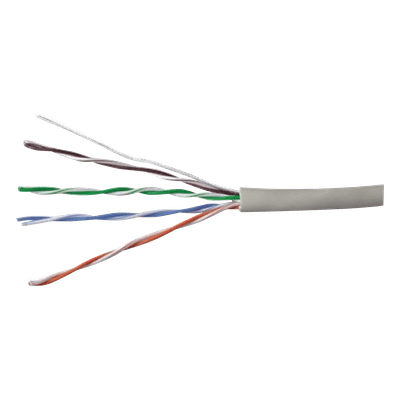 Bobina de Cable UTP 305 Metros (1000 Pies) de Cobre, PanNet, Gris, Categoría 5e (24 AWG), PVC (CM), de 4 Pares