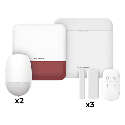 Kit de Alarma Inalámbrico / 48 Zonas / 2 PIR / 3 Contactos Magnéticos / Sirena Exterior 110 dB / Wi-Fi / Batería de Respaldo 12 h