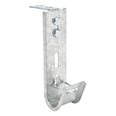 Soporte J-Hook para Cableado Estructurado / Capacidad 7 Cables Cat6 / Acero al Carbón / Montaje Pared y Techo / Interior