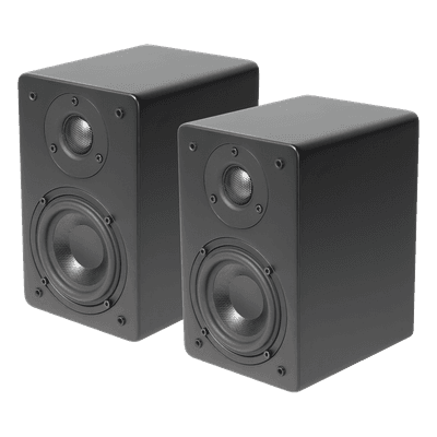 Par de Altavoces de Estantería / Woofer 4'' / Tweeter 1'' Aluminio / 40 Watts / 8 Ohms / 85-20k Hz / Negro Mate
