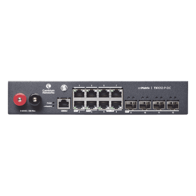 Switch cnMatrix WISP TX1012-DC-P de 8 puertos PoE y 4 SFP+, 170 W PoE Budget, Capa 2, gestión gratuita desde la nube, para corriente directa