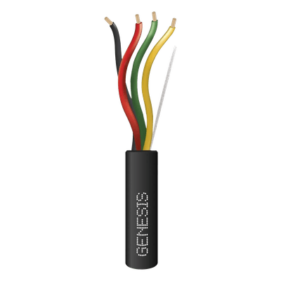 Carrete de Cable 305 Metros (1000 Pies) / 4 x 18 AWG / Cable Direct Burial / Para Uso en Intemperie / Uso en Aplicaciones en Sistemas de Detección de Incendio, Sistemas de Evacuación, Control de Acceso