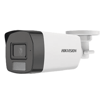 [Dual Light + ColorVu] Bala TURBOHD 3K (5 Megapixel) / Lente 2.8 mm / 40 mts IR + 40 mts Luz Blanca  / Gran Angular 104.5° / Exterior IP67 / Micrófono Integrado / dWDR / 4 Tecnologías