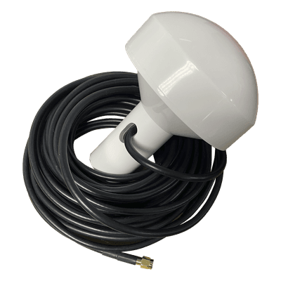 Antena GPS Marina / 1575.42 MHz / Ganancia 28 dBi / Omnidireccional / Cable RG58 10 m (32.8 ft) / Conector SMA Macho / Soporte Rotativo