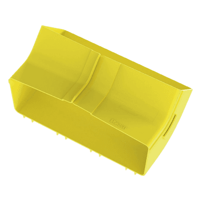 Bajada Vertical Interior / Ángulo 45º / Canaleta 12x4 pulgadas / Radio de Curvatura 50.8 mm / Color Amarillo / UL Listed