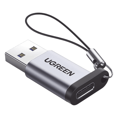 Adaptador USB 3.0 Macho a USB-C 3.1 Tipo C Hembra |Carga y Sincronización de Datos | Admite Corriente de 3A | Transferencia de hasta 5 Gbps | Amplia Compatibilidad | Chip VL160 | Caja de Aluminio | Color Gris
