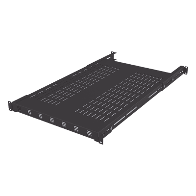 Charola Ventilada / Profundidad Ajustable 495-965 mm (19.5-38 in) / 1U / Carga 110 kg / Color Negro