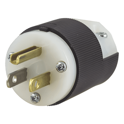 Clavija Entrada Recta / 15A 125V / 2 Polos 3 Hilos / NEMA 5-15P / Grado Industrial-Comercial / -40°C a 75°C / 2000V Dieléctrico