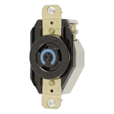 Receptáculo Industrial / Media Vuelta NEMA L6-20R / 20A 250V / 2 Polos 3 Hilos / Nylon Resistente / -40°C a 75°C