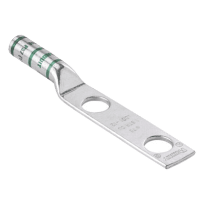 Conector de Compresión de Cobre / 2 Orificios 3/8" / Separación 1" / Cable 2 AWG / Paquete 25 Piezas