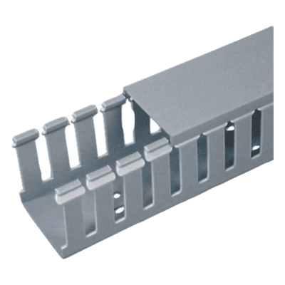 Canaleta Ranurada Tipo F / 2.25 x 2.12 x 6.56 pies / PVC Gris
