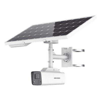 Kit Solar IP All in One / Cámara Bala ColorVu 4 Megapixel / Lente 4 mm / Panel Solar / Batería de Respaldo de Litio 23.2Ah (Hasta 24 Días) / Conexión 4G / Accesorios de Instalación