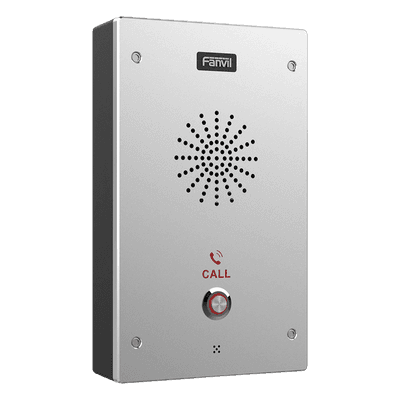 Intercomunicador IP, 2 líneas SIP, 2 relevadores con botón para llamada, anti-vandálico, IP65 e IK10, PoE