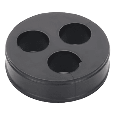 Inserto de Caucho para Placa Pasamuro / 3 Orificios / Cable 7/8 in / Diámetro Exterior 85 mm (3.34 in) / Grosor 25.4 mm (1 in)
