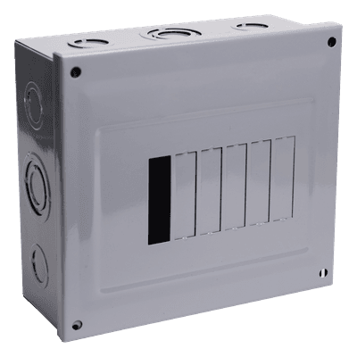 Centro de Carga para Sobreponer / 06 Polos / 60 A / 1 Fase 3 Hilos / 120/240 V AC / 50/60 Hz / 10 kA / 8.0 × 7.3 × 2.95 in