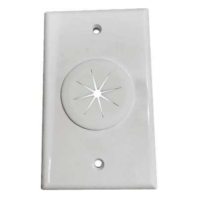Placa de Pared / Orificio con Grommet / Montaje Vertical / ABS Blanco
