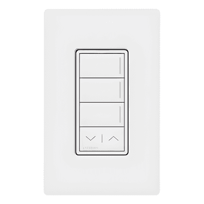 Teclado de Pared Inalámbrico RF / 3 Botones Programables / Ajuste de Intensidad Subir/Bajar / Retroiluminación LED / Acabado Satinado