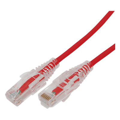 Cable de Parcheo Slim UTP Cat6A / 0.5 m (1.64 ft) / 28 AWG / Rojo / RJ45