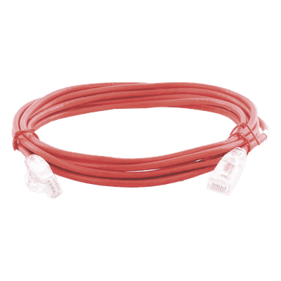 Cable de Parcheo Slim UTP Cat6A / 3 m (9.84 ft) / 28 AWG / RJ45 / Rojo