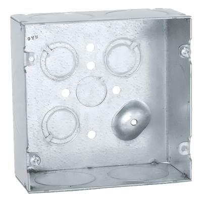 Caja Cuadrada / Acero Galvanizado / 6 Entradas 1 1/4" / 42 in³ / Profundidad 2-1/8" / UL Listed